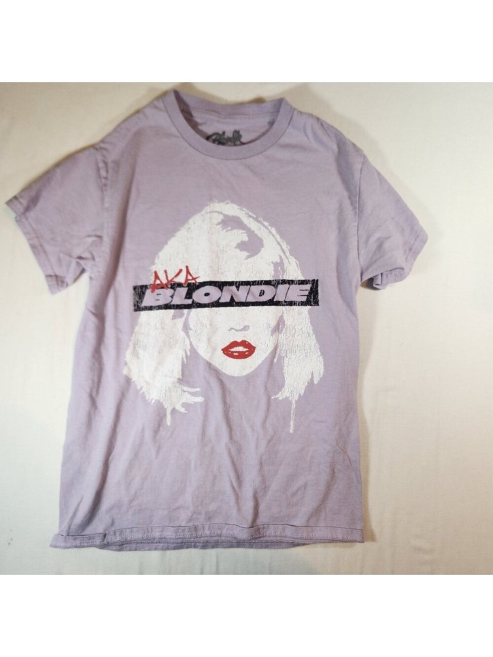 Blondie Graphic T-Shirt Lavender Debbie Harry Band Tee Goodie Two Sleeves Small